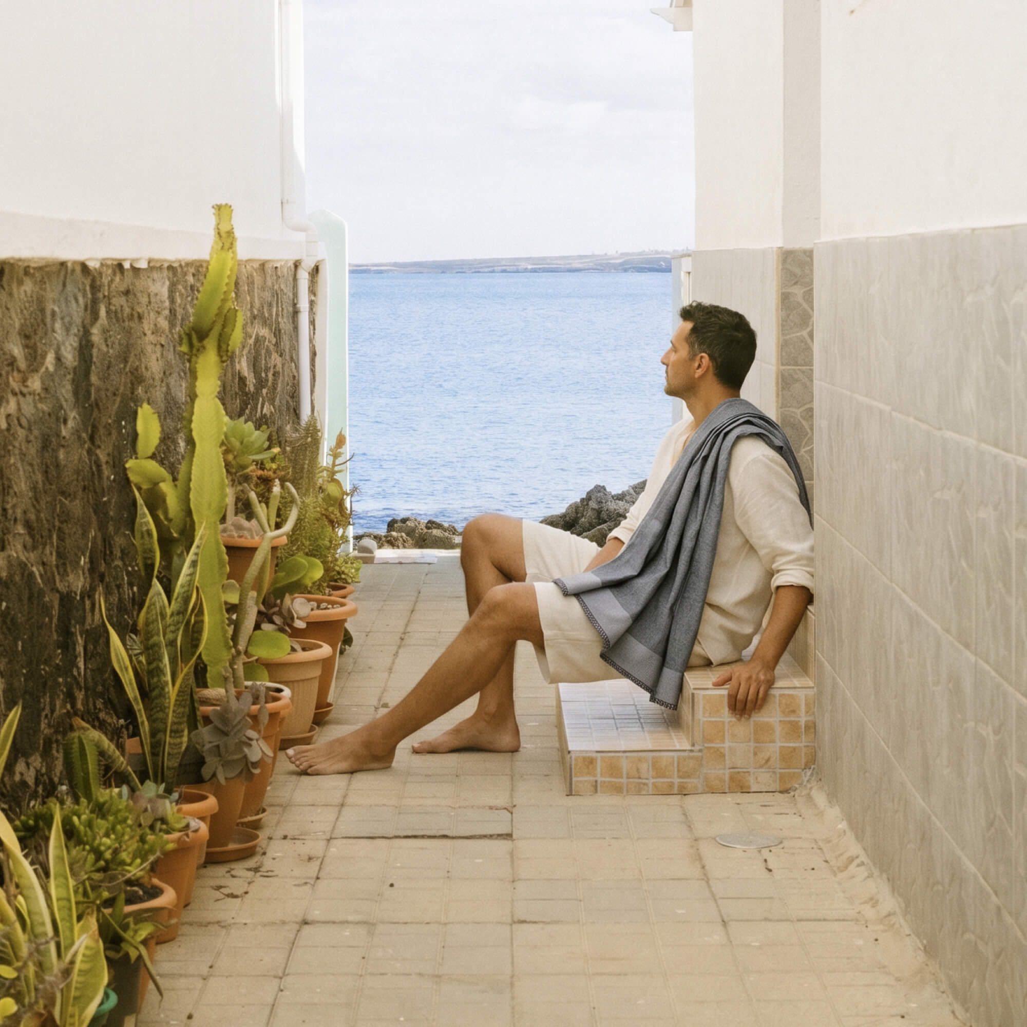 Zen Charcoal Gauze & Pile Towel