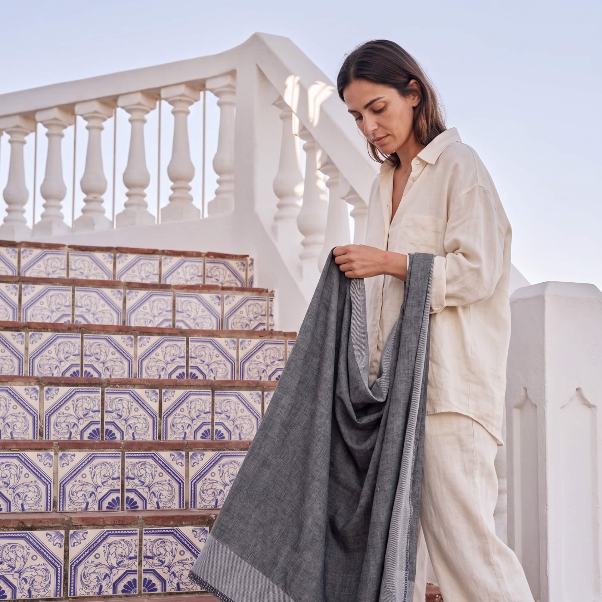 Zen Charcoal Gauze & Pile Towel